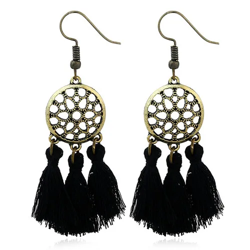 Леди Винтаж длинной кисточкой мотаться полые молния Серьги знаменитости