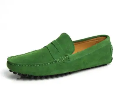 052 green Осенние мокасины; мужские лоферы из натуральной кожи; слипоны на плоской подошве; легкая обувь для вождения; мужские водонепроницаемые мокасины на плоской подошве; 021 - Цвет: 052 green