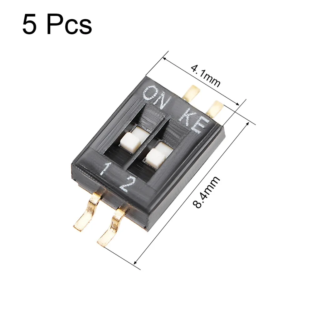 UXCELL 5Pcs SMD DIP Switches Black 1-2/48 Positions 1.27mm Pitch for Circuit boards Breadboards PCB All Pcb Projects Accessories |