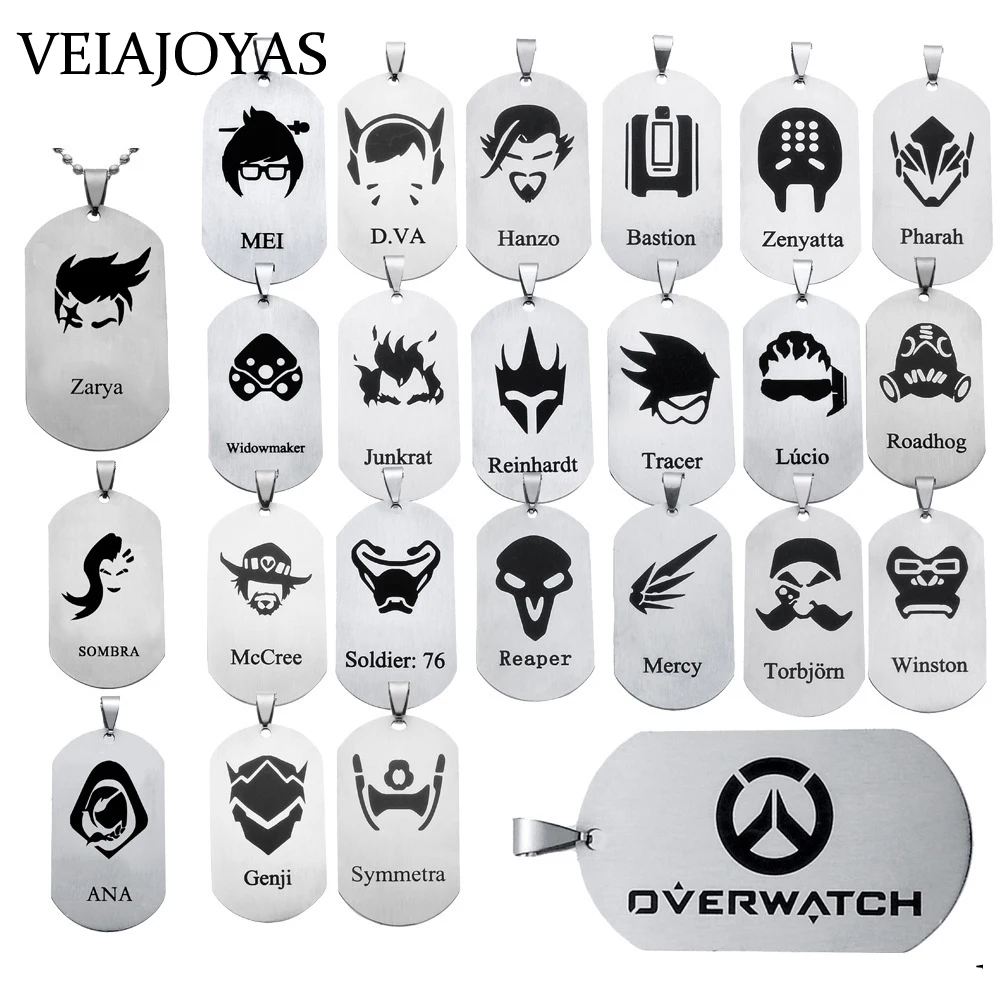 23 стиля нержавеющая сталь игра Overwatch ювелирное изделие колье с подвеской Tracer жнец