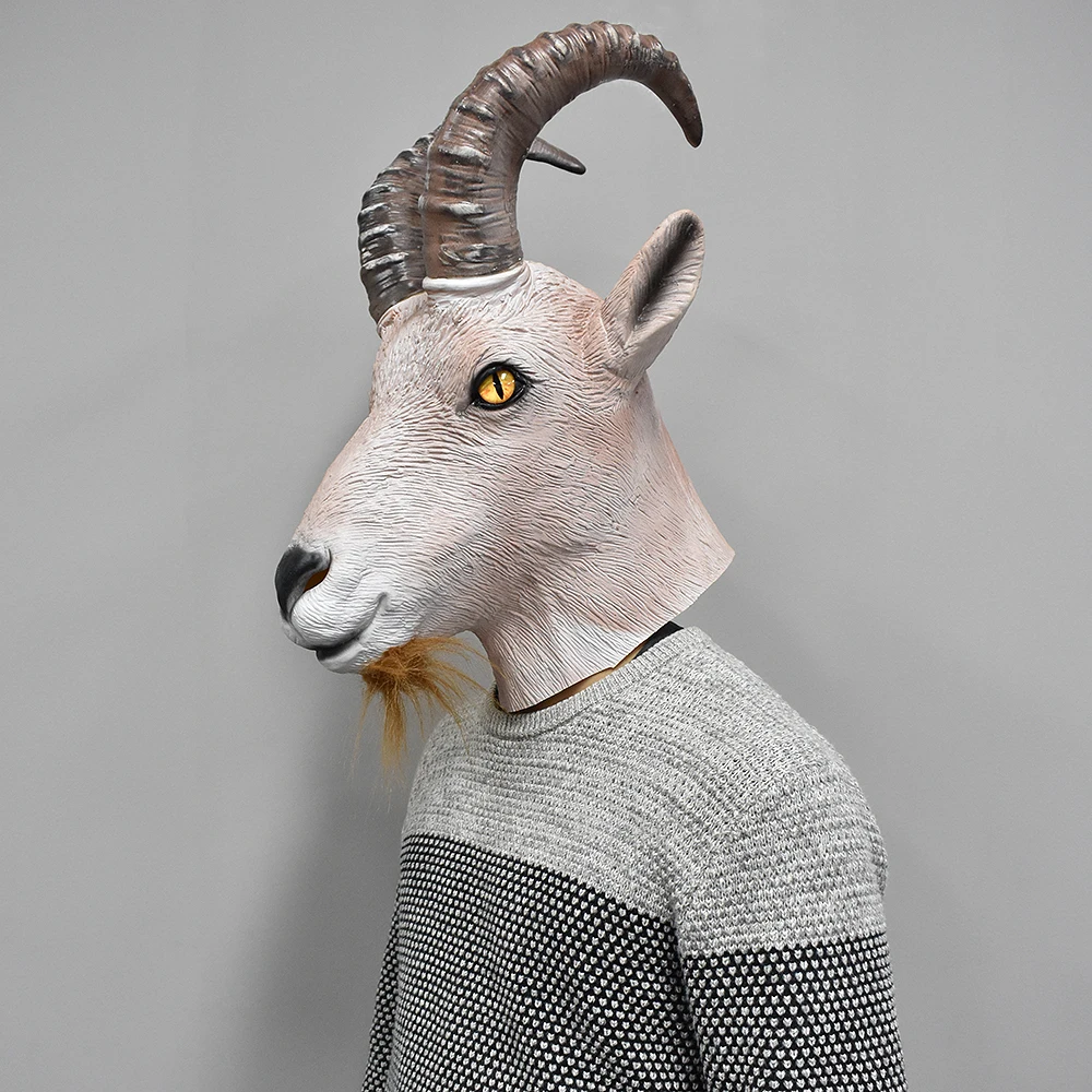 Antelope Реалистичная овечья маска для детей Праздничная Вечеринка животное полная