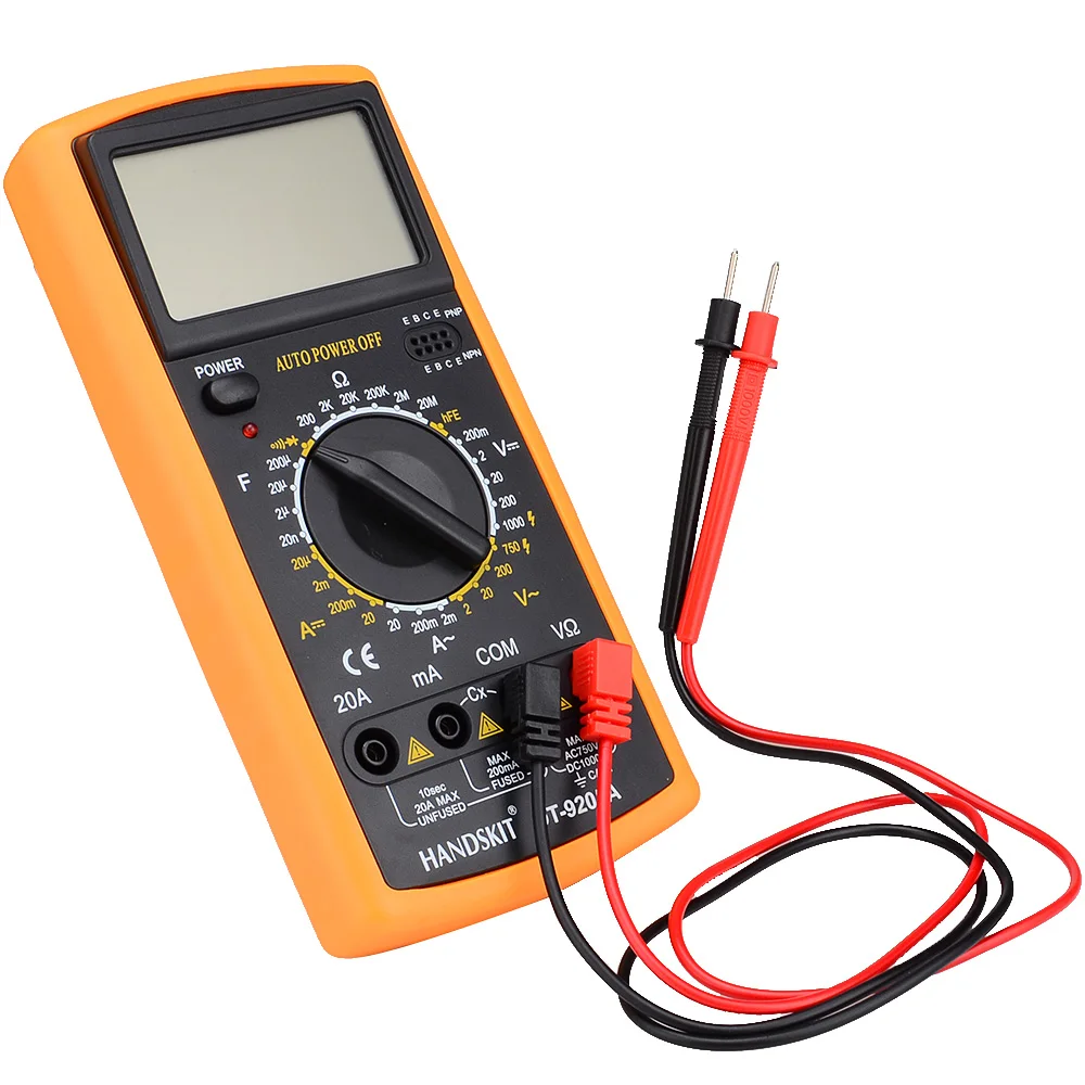 DT9205A AC DC LCD Дисплей профессиональный электрический ручной метр тестер Цифровой