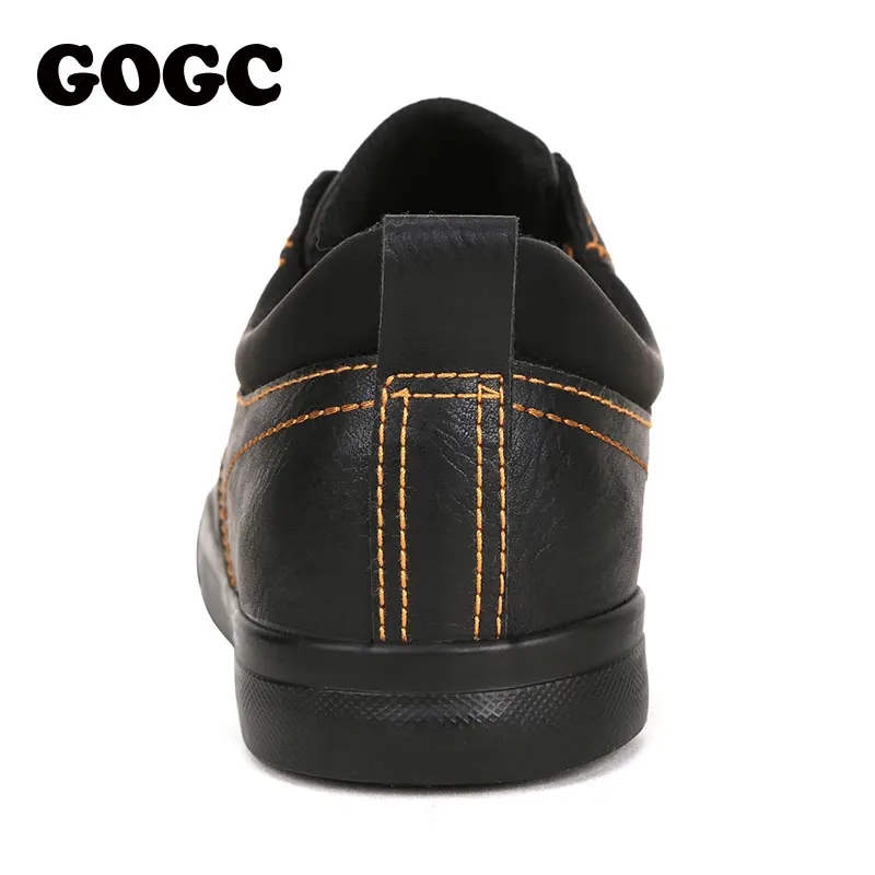 Кроссовки GOGC мужские кожаные повседневные лоферы парусиновая обувь слипоны G763| |