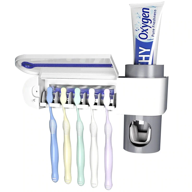 TG-Motors UV Light Ultraviolet Toothbrush Sterilizer Holder Automatic Toothpaste Squeezers Home Bathroom Set | Дом и сад