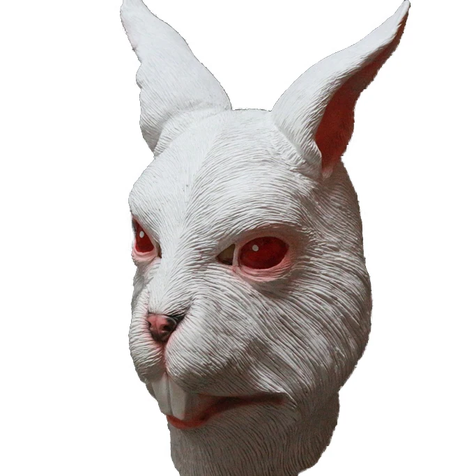 Маска для косплея Реалистичная маска с красными глазами кролика натуральная