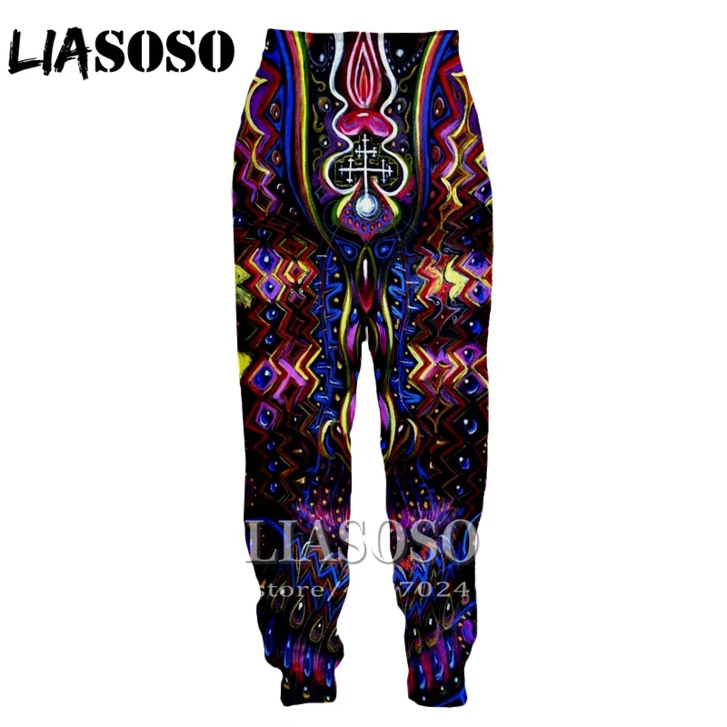 LIASOSO, 3d принт, мужские, женские спортивные штаны, аниме, Shantou, цветные, Триппи, пот, панк, зимние штаны, рок листья, хип-хоп брюки, D706