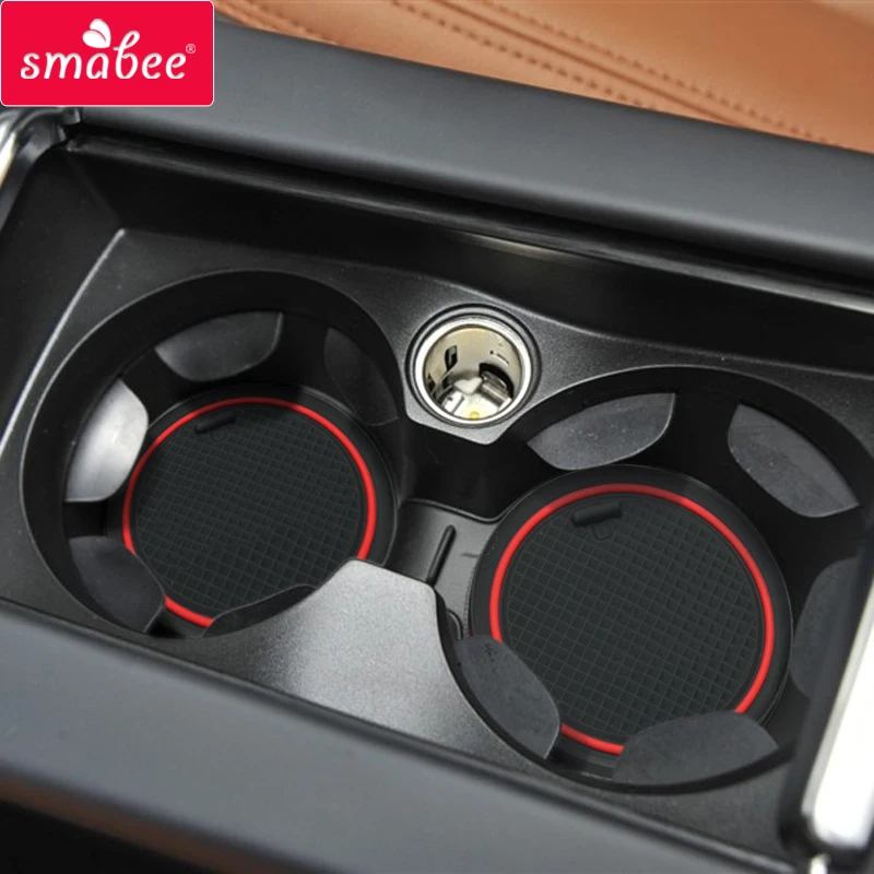 Smbee-alfombrilla antideslizante para ranura de puerta de coche, accesorios interiores, portavasos de goma, posavasos antideslizantes, para Volvo S60, V60, 2011 ~ 2018