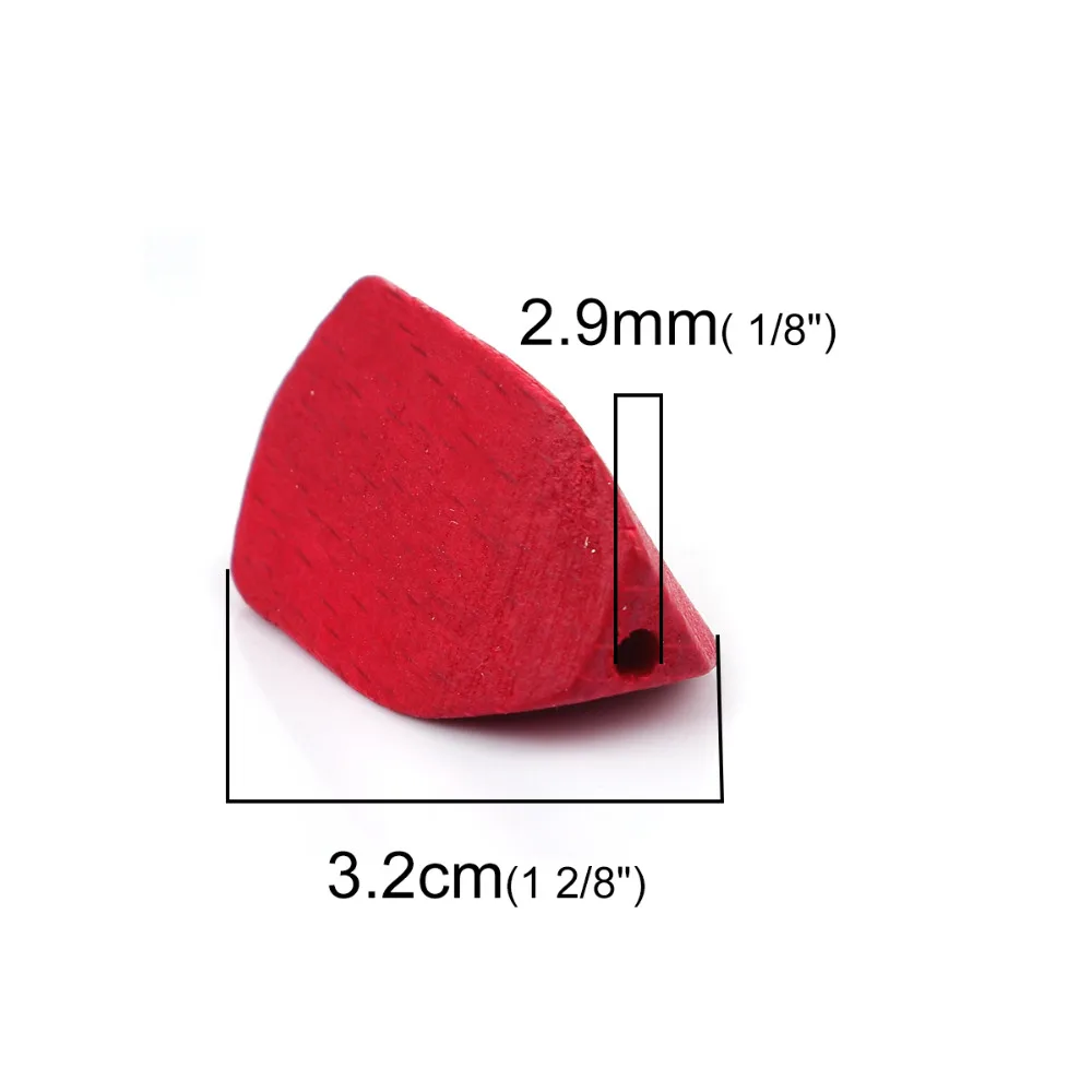 Doreen Box деревянные бусины неровные Красные граненые DIY ювелирные аксессуары 32 мм (1