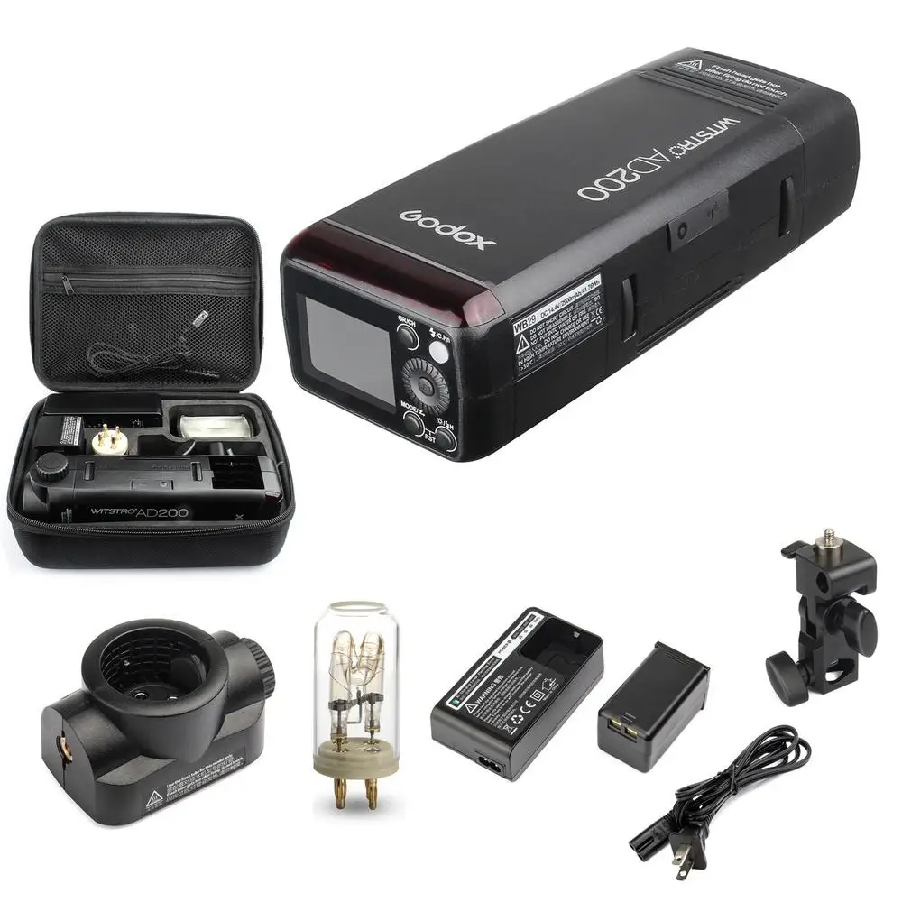 Godox AD200 2 4G TTL вспышка 1/8000 HSS монолайт наборы для Nikon Canon Sony + AD-S2 Стандартный