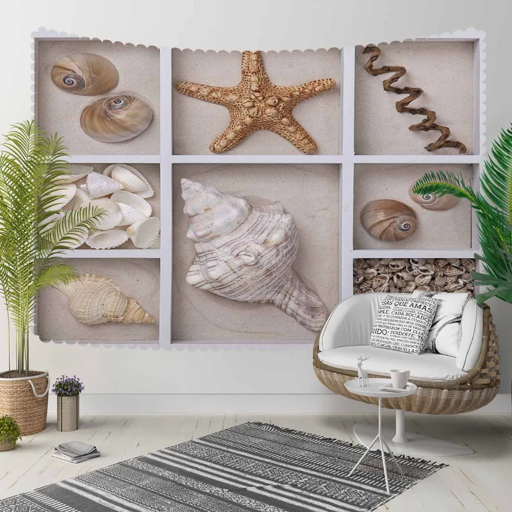 Еще Коричневый и серый цвет полки на морские начинается ракушками 3D печати