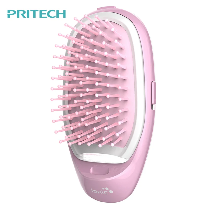 pink PRITECH 3D надувная электрическая щетка для волос Расческа портативная щетка для массажа волос с отрицательными ионами Уход за волосами Выпрямитель для волос# BCM-1061 - Цвет: pink