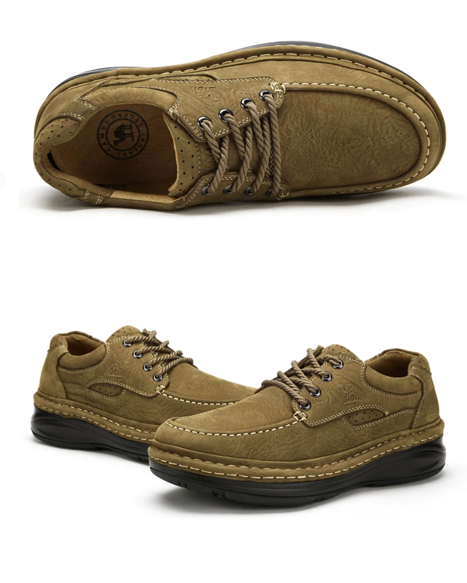 CAMEL/Мужская обувь из натуральной кожи; Мужская Уличная Повседневная обувь ручной работы; мужская обувь на толстой нескользящей подошве