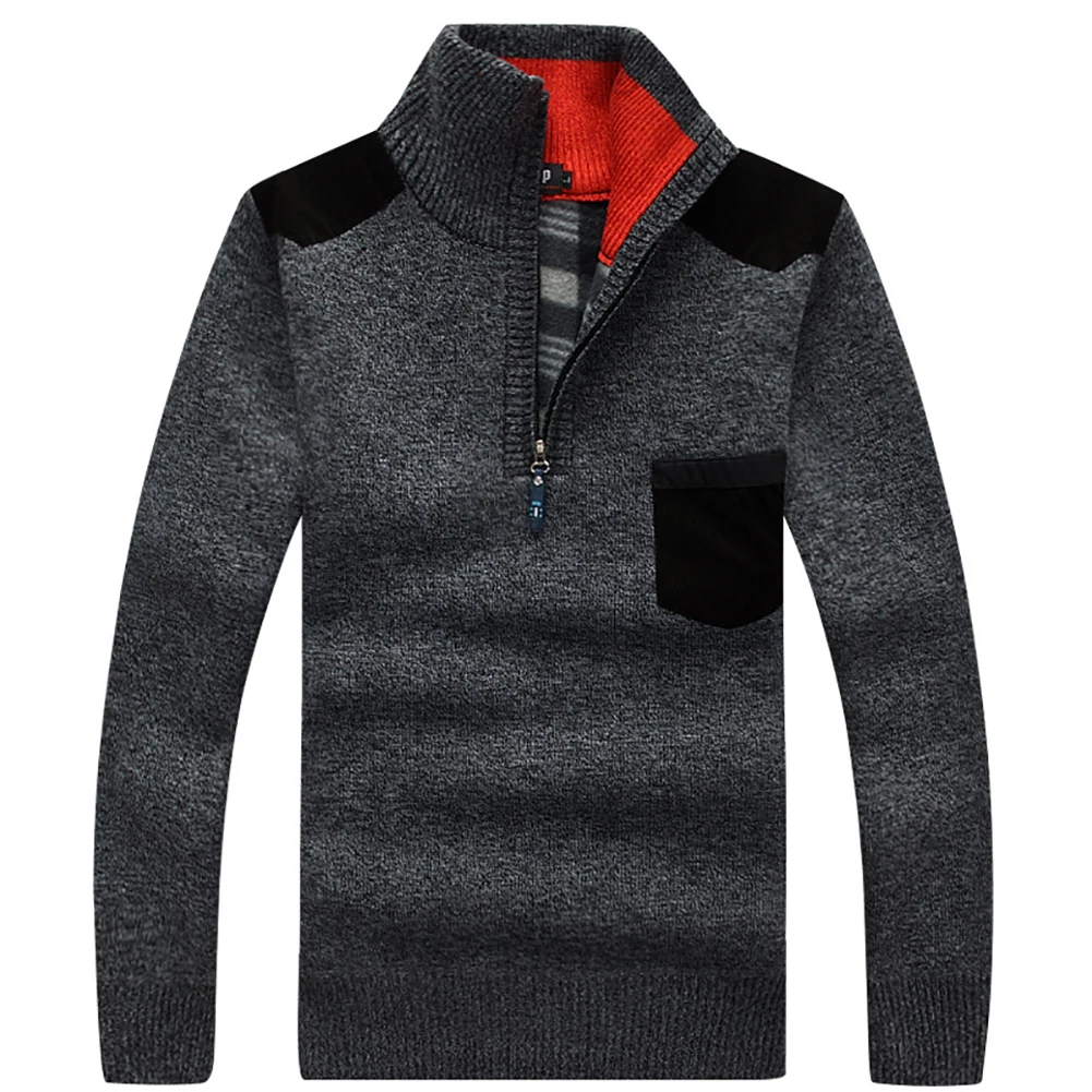 Модные Для мужчин с высоким воротником свитер Повседневное Slim Fit пуловер