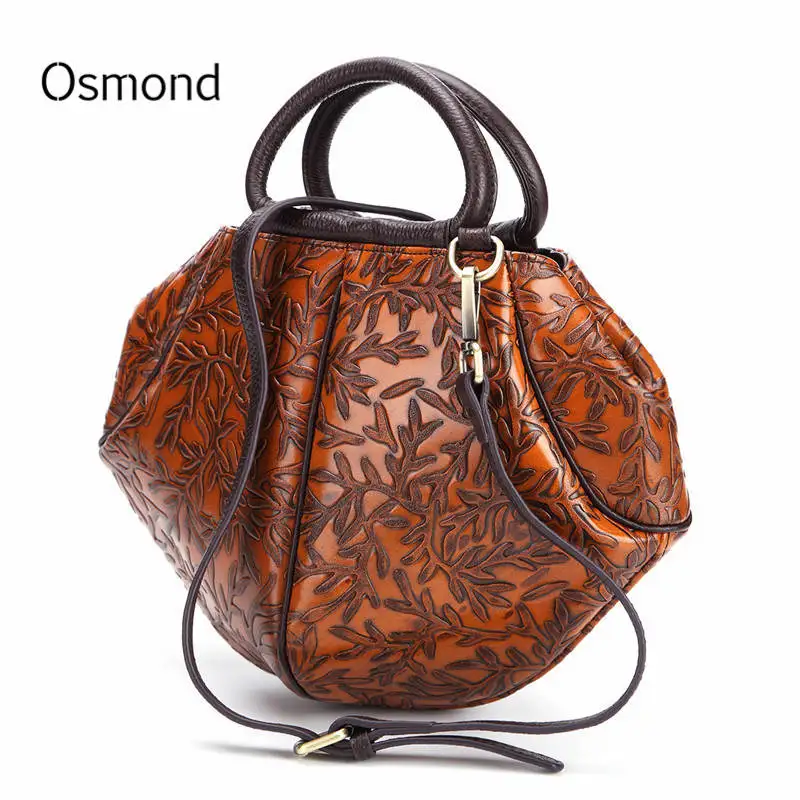 Osmond 2018 женские сумки модные тисненые натуральная кожа сумка через плечо