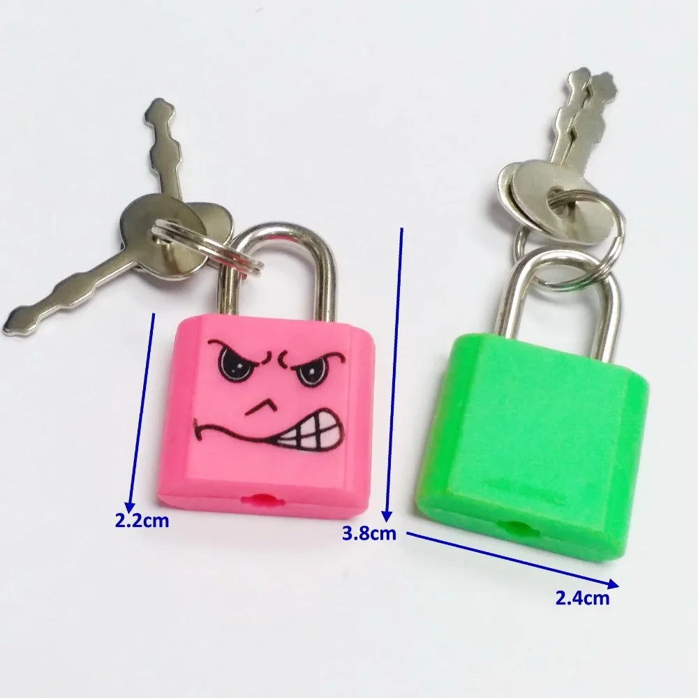 100 pcs smile phiz square Padlock with Key E398-2 Girl Kids Vintage School Bag Pinata Party Favors Gift Novelty Birthday Prize | Дом и сад