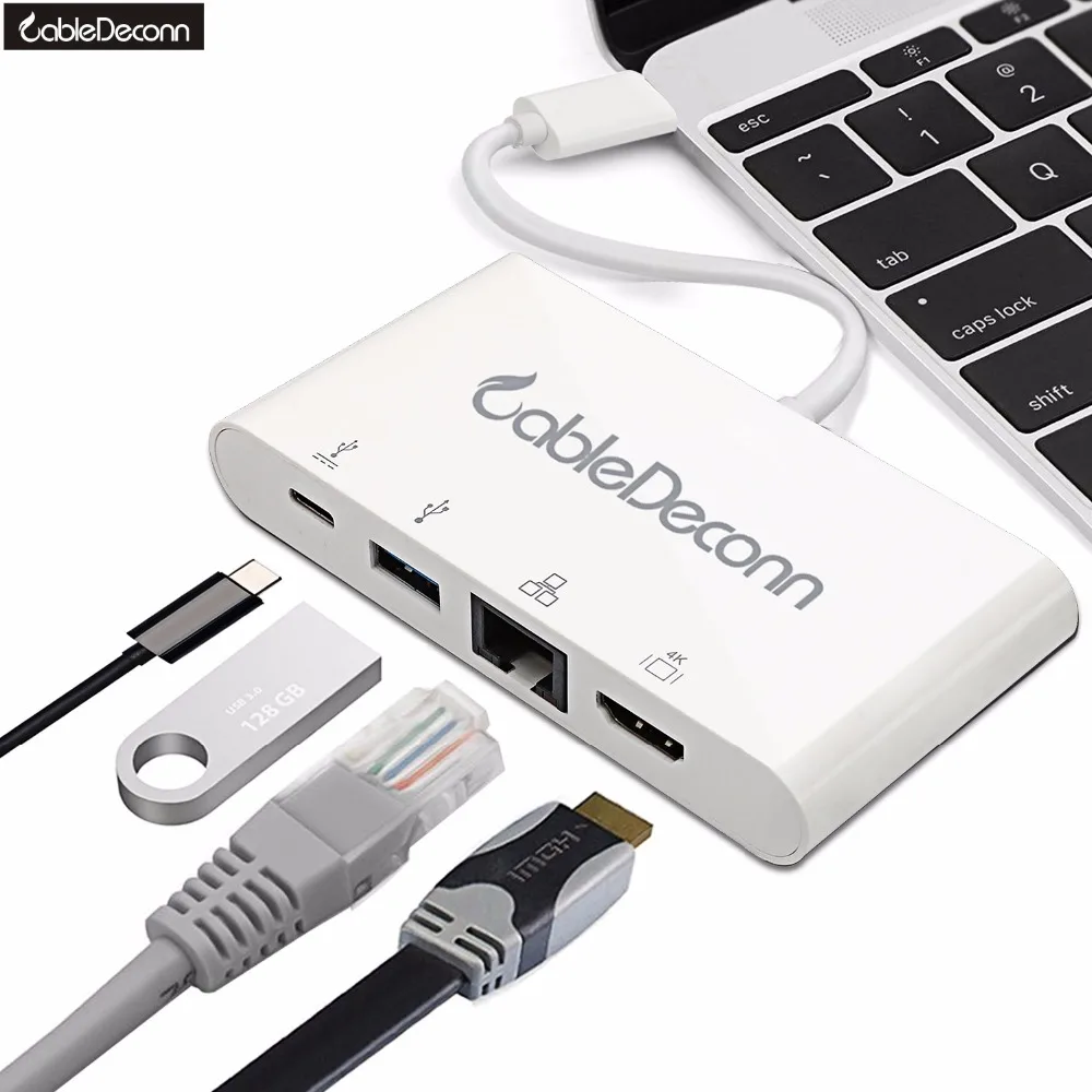 USB C концентратор док станция 3 0 Type c адаптер Ethnernet RJ45 HDMI 4K VGA SD слот аудио Jack для macbook