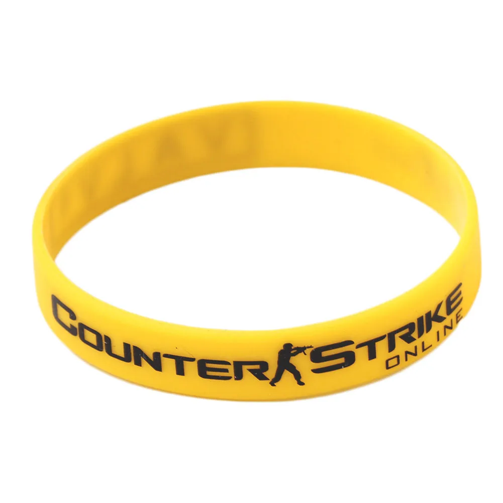 Игра CS GO силиконовый резиновый браслет против диабета CSGO Counter Strike красный желтый