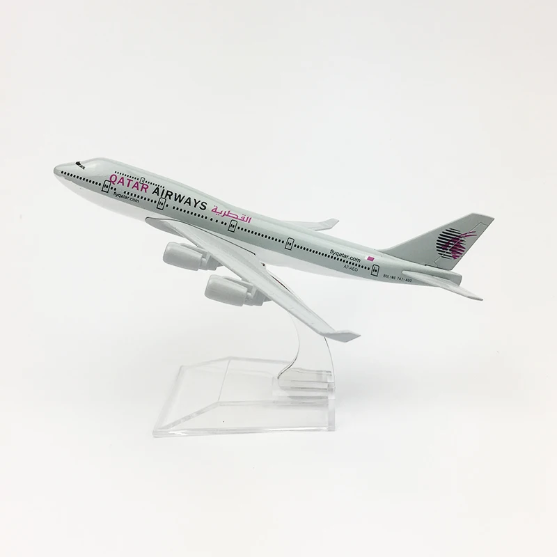 16 см 1:400 Модель самолета Qatar Airlines Boeing 747 металлическая литая авиационная модель QA