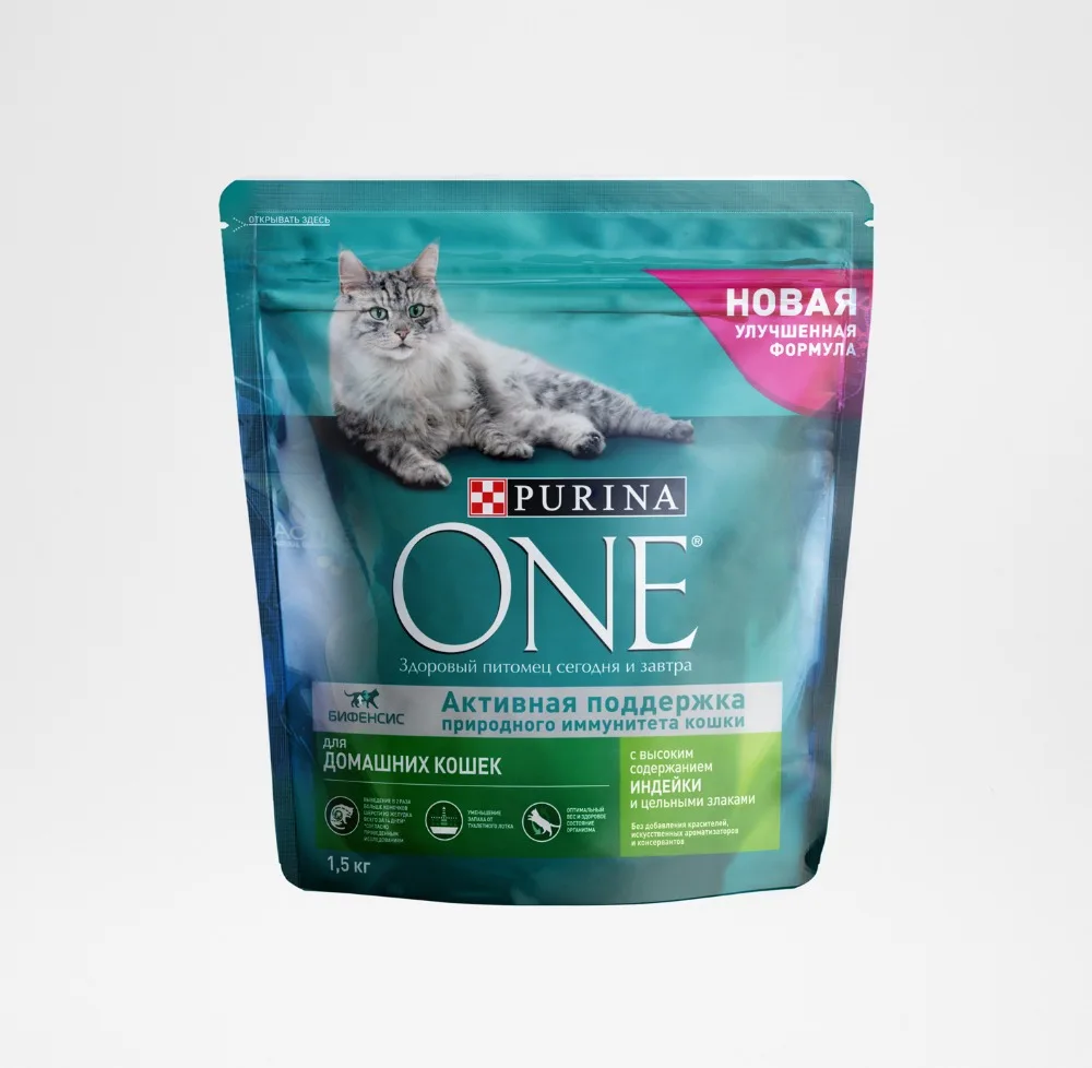 Сухой корм Purina ONE для домашних кошек с индейкой и цельными злаками 6 кг. | Дом сад