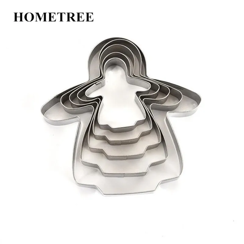 

HOMETREE 5Pcs/set lovely Cookie Cutter Angel Cake Decoration Pastry Blender Biscuit Tools Kitchen Supplies Stainless Steel H286