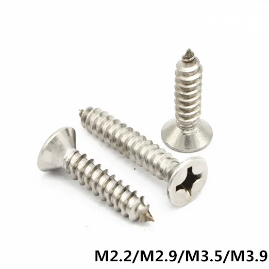 Саморезы M2.2/M2.9/M3.5/M3.9 GB846 из нержавеющей стали 304 Phillips крест утопленный плоский