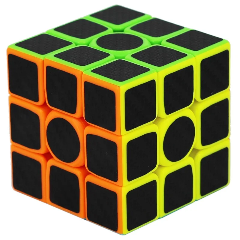 кубик рубика Новый Углеродного Волокна Стикер Скорость 3x3x3 Magic Cube Непоседа