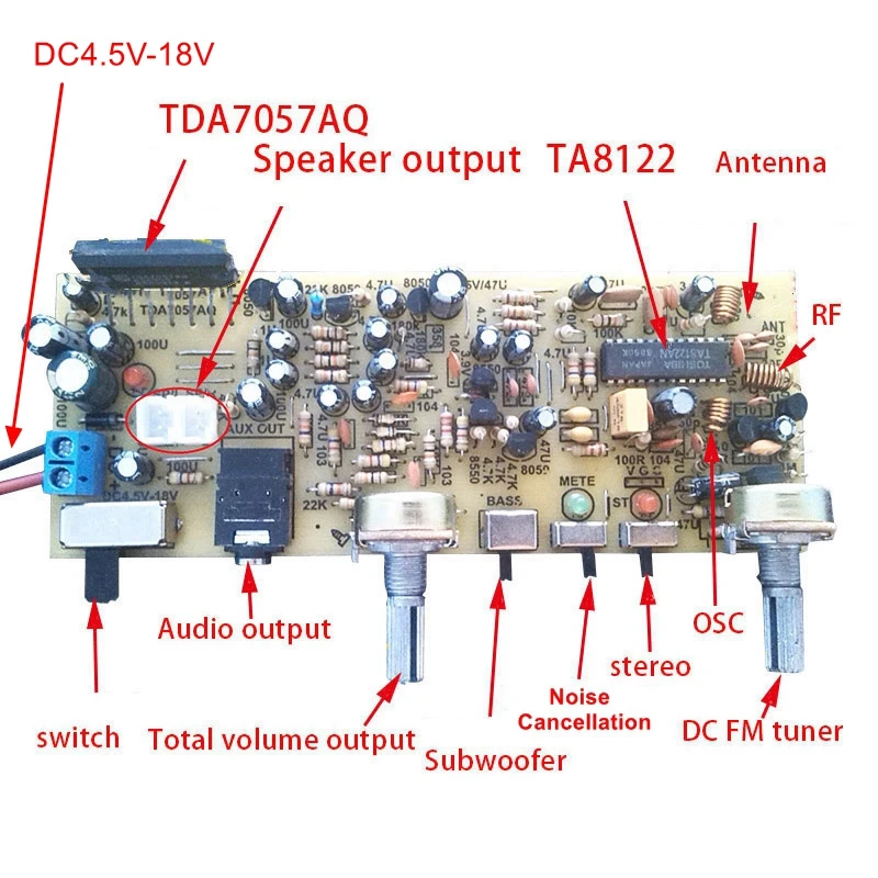Готовая плата FM радио IWISTAO 2X8W дисплей TA8122AN Power Amp TDA7057AQ рабочее напряжение