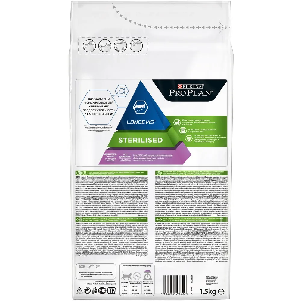 Pro Plan Sterilised Senior 7+ сухой корм для кастрированных котов и стерилизованных кошек