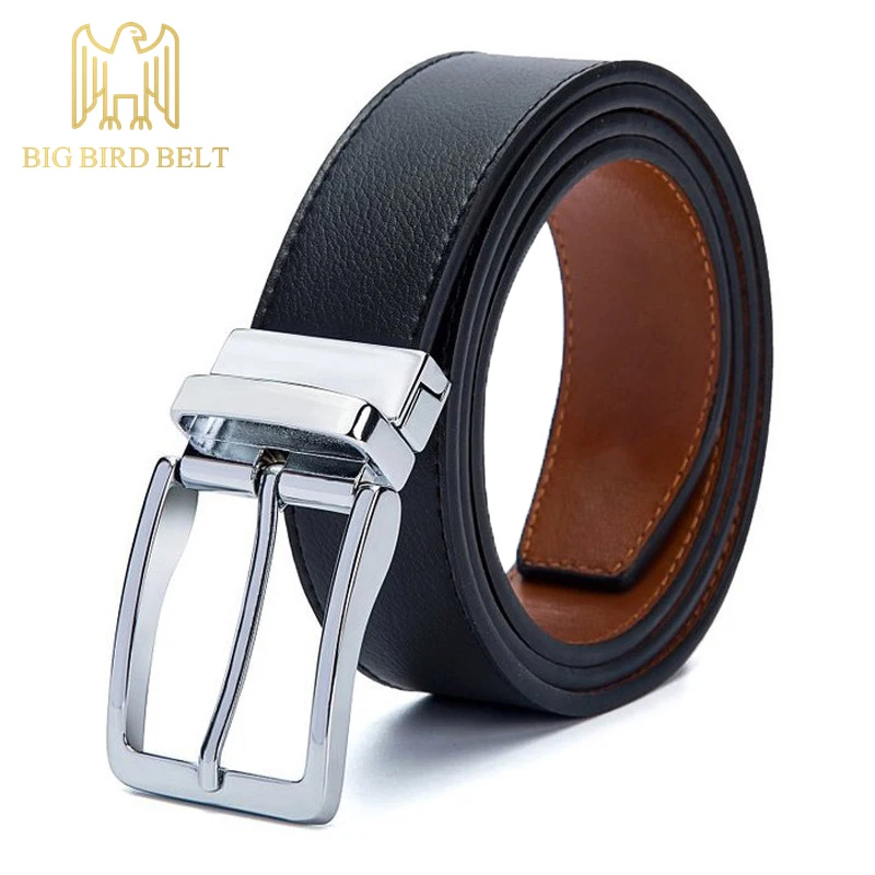 BIG BIRD BELT 2017 NEW Rotatable Buckle Double Genuine Leather Belt Men Luxury Brand Fashion New Designer Cowboy Top | Аксессуары для