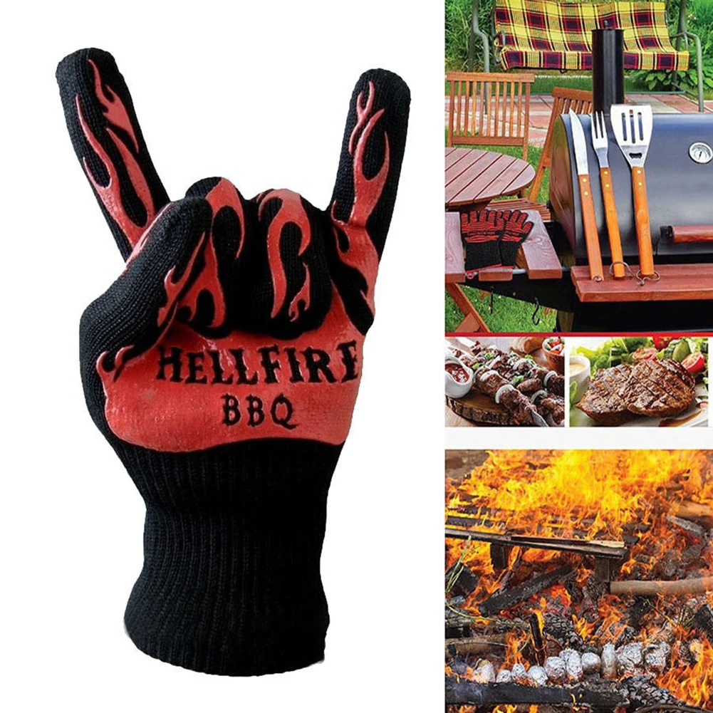 

Heat Resistant Proof Cooking Oven Glove Hot Kitchen BBQ Grill Holder Gloves Mitt