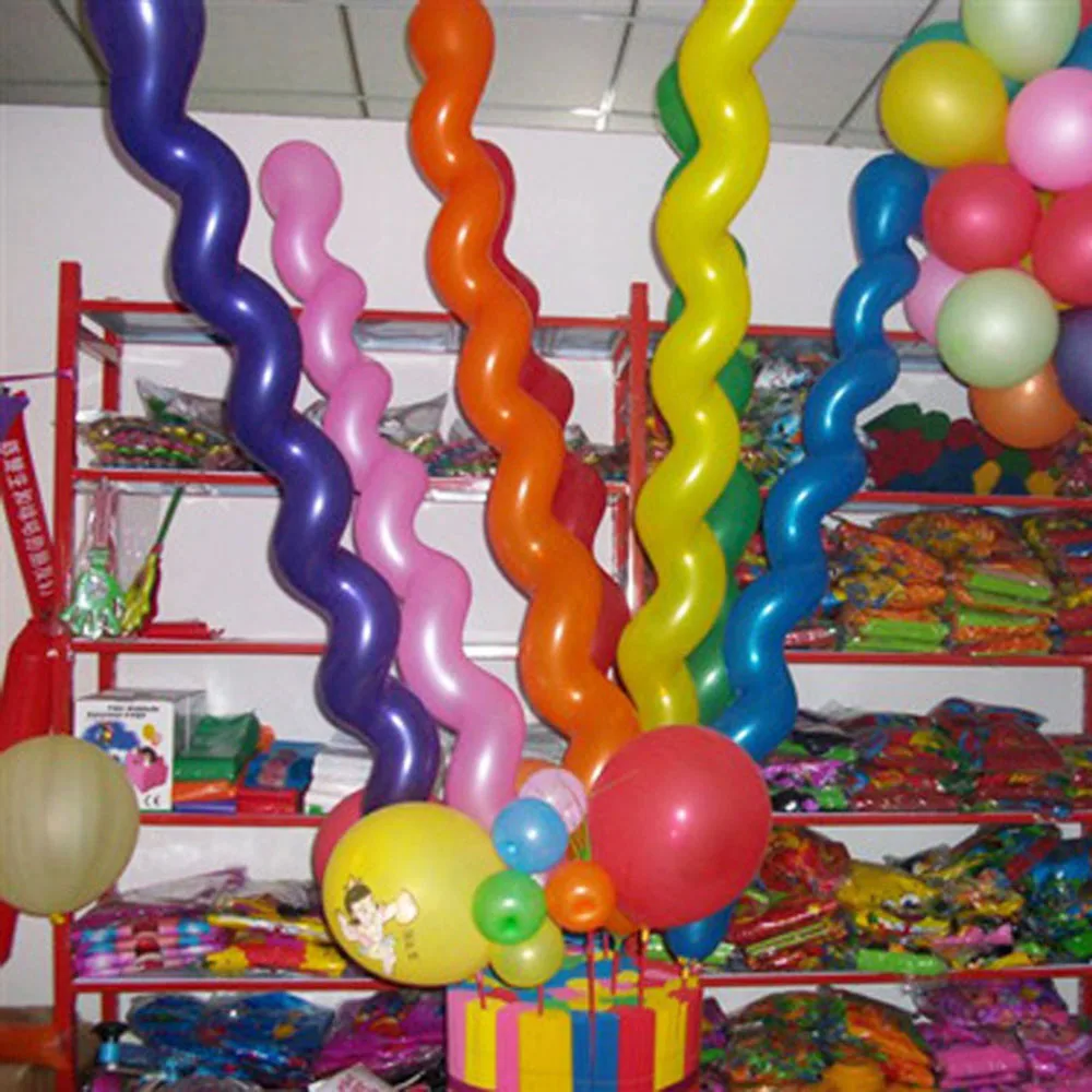 20 шт. Полосы винтовые нитки латексные воздушные шары поплавковые украшения на