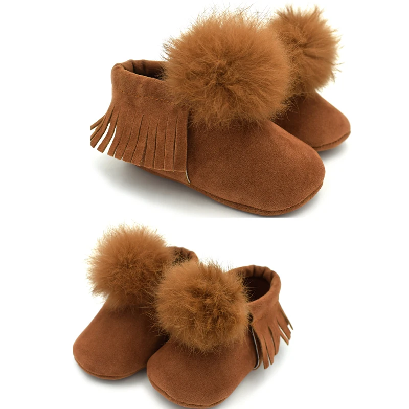 Мода г. для маленьких девочек зимний бал; пуловер для малышей; мягкая обувь для малышей, мокасины; обувь с бахромой; на возраст от 0 до 18 месяцев