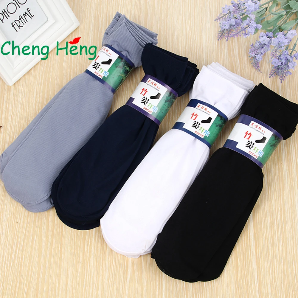

CHENGHENG 10 Pairs/Bag Style Hot Sale Summer Men's Socks Fashion Breathable Men's Rayon Socks Thin Section Style Stripes Socks