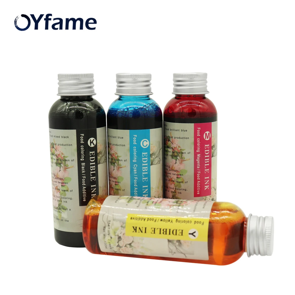 Съедобные чернила OYfame 3 комплекта 4*100 мл универсальные пищевые для кофе торта