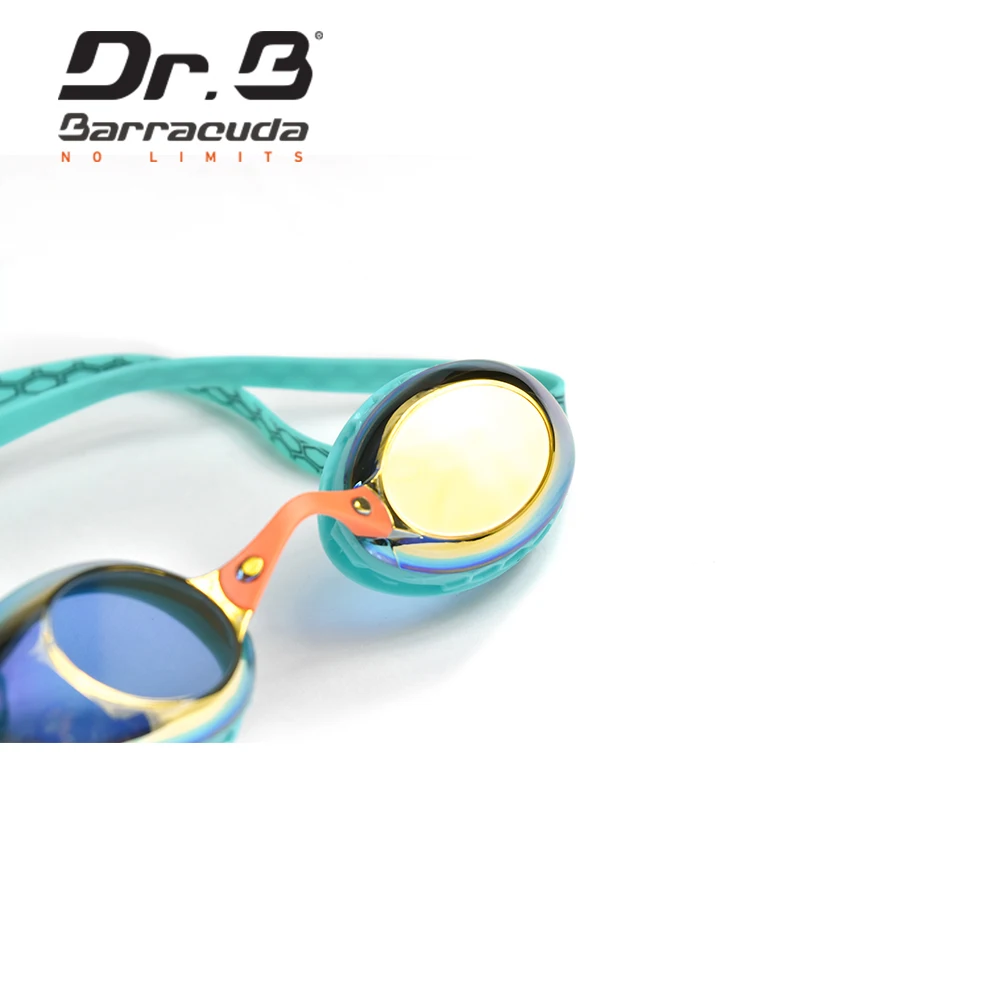 Очки для плавания от близорукости Barracuda Dr.B антизапотевающие зеркальные линзы с