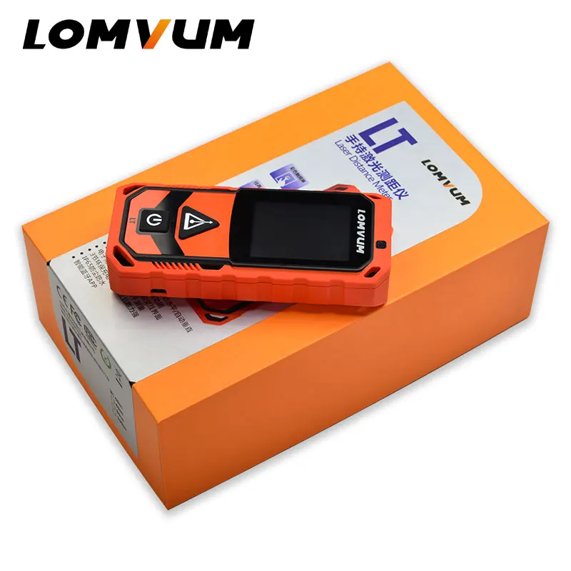 LOMVUM Лазерный дальномер профессиональный многофункциональный цветной дисплей погрешность 1 мм с аккумулятором модели от 40 до 200 метров с юсб зарядкой фабричная сборка