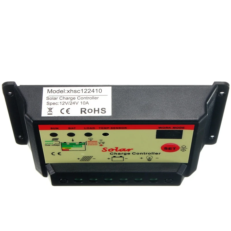 Leora 12V/24V 10A Солнечный контроллер для системы солнечной энергии ЖК дисплей ШИМ