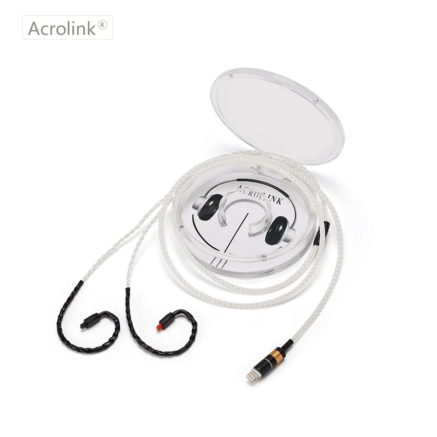 

Acrolink 1.2m High Qulity Single Crystal Silver DIY Replacement Earphone Cable With IM50 For iphone