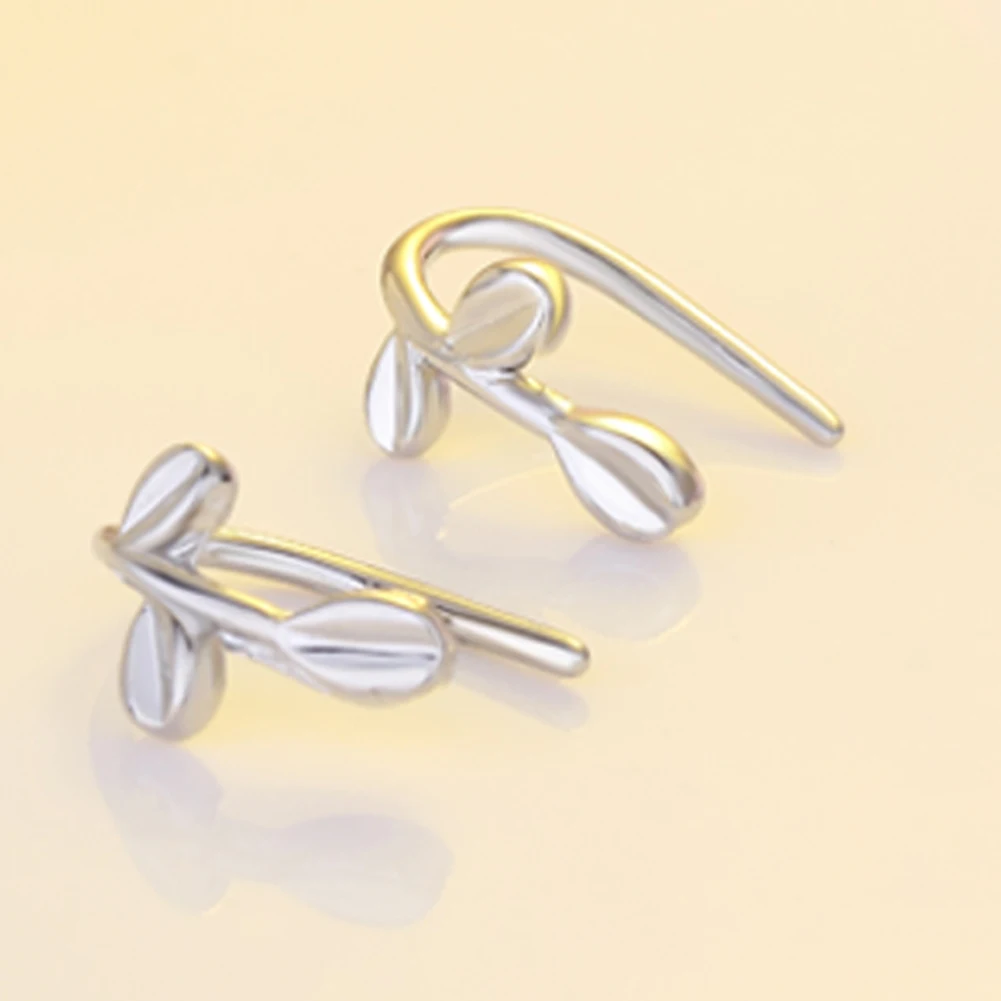 Для женщин Листья уха клип нет пирсинг Стад манжеты серьги Вечерние Банкетный