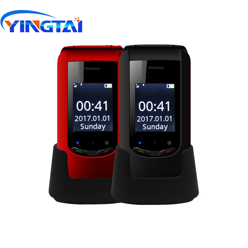 YINGTAI T10 3g разблокирована Dual Sim карты флип старшего мобильного телефона SOS клавишу