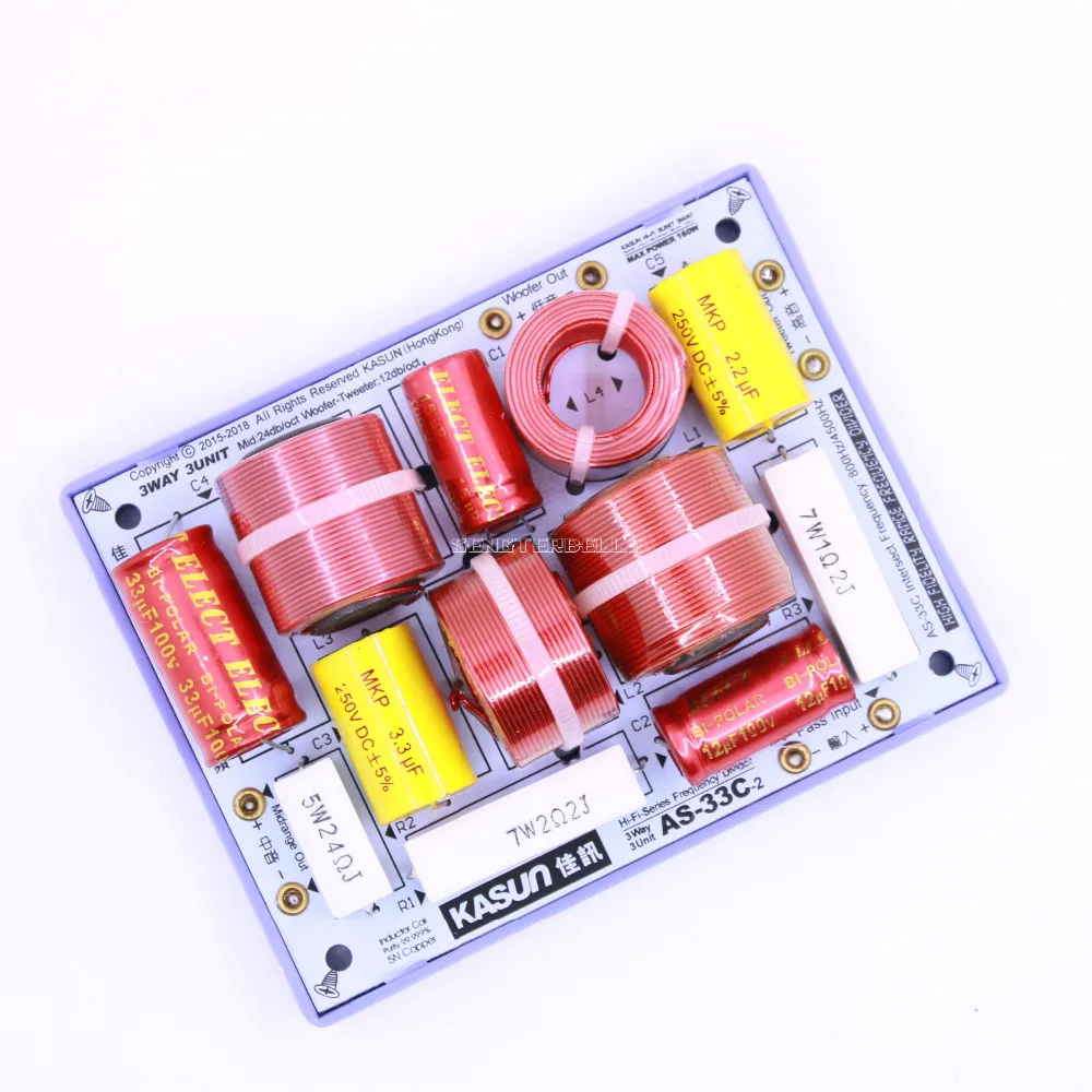 2pcs KASUN AS-33C 3 Way 3 блок Hi-Fi динамик кроссовер с делителем частоты фильтры