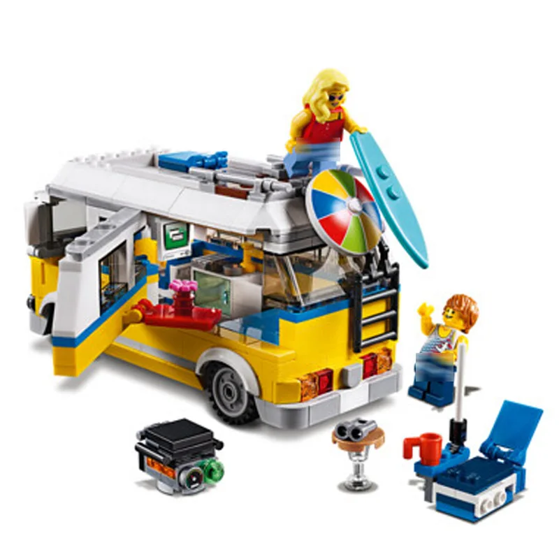 31079 391 шт 3-в-1 Sunshine Surfer Van Модель Строительный блок обучающая игрушка DIY для детей