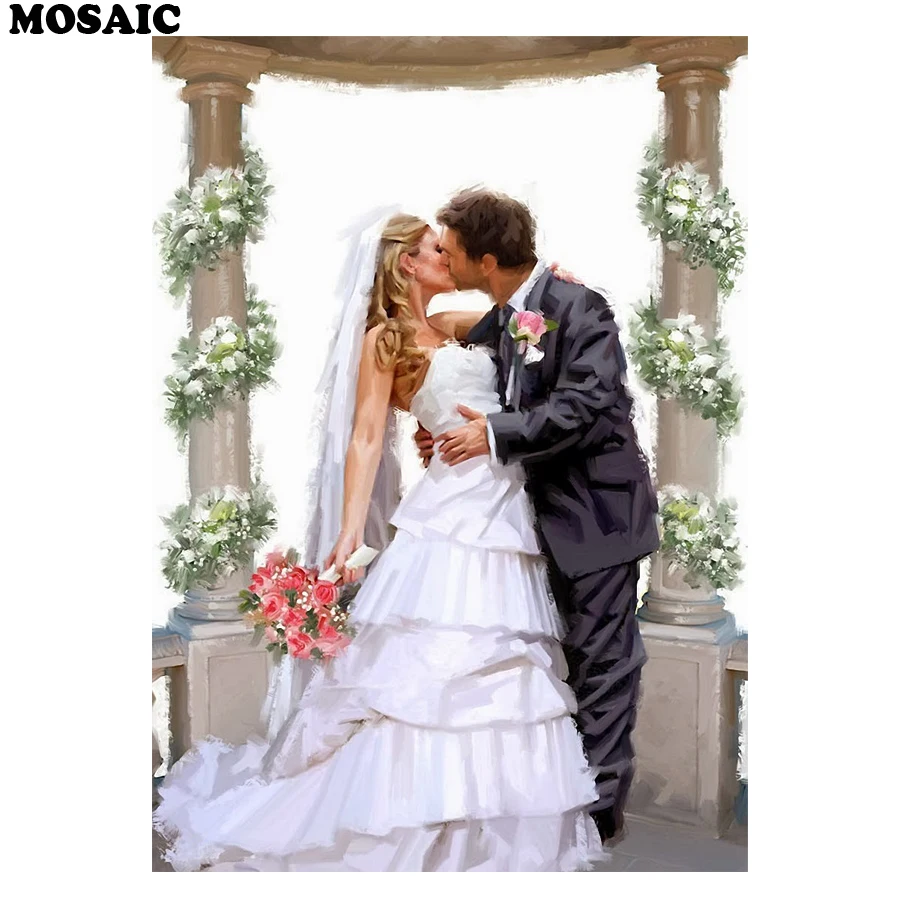 Happy Wedding время DIY Алмазная мозаика картина ручной работы вышивка для гостиной
