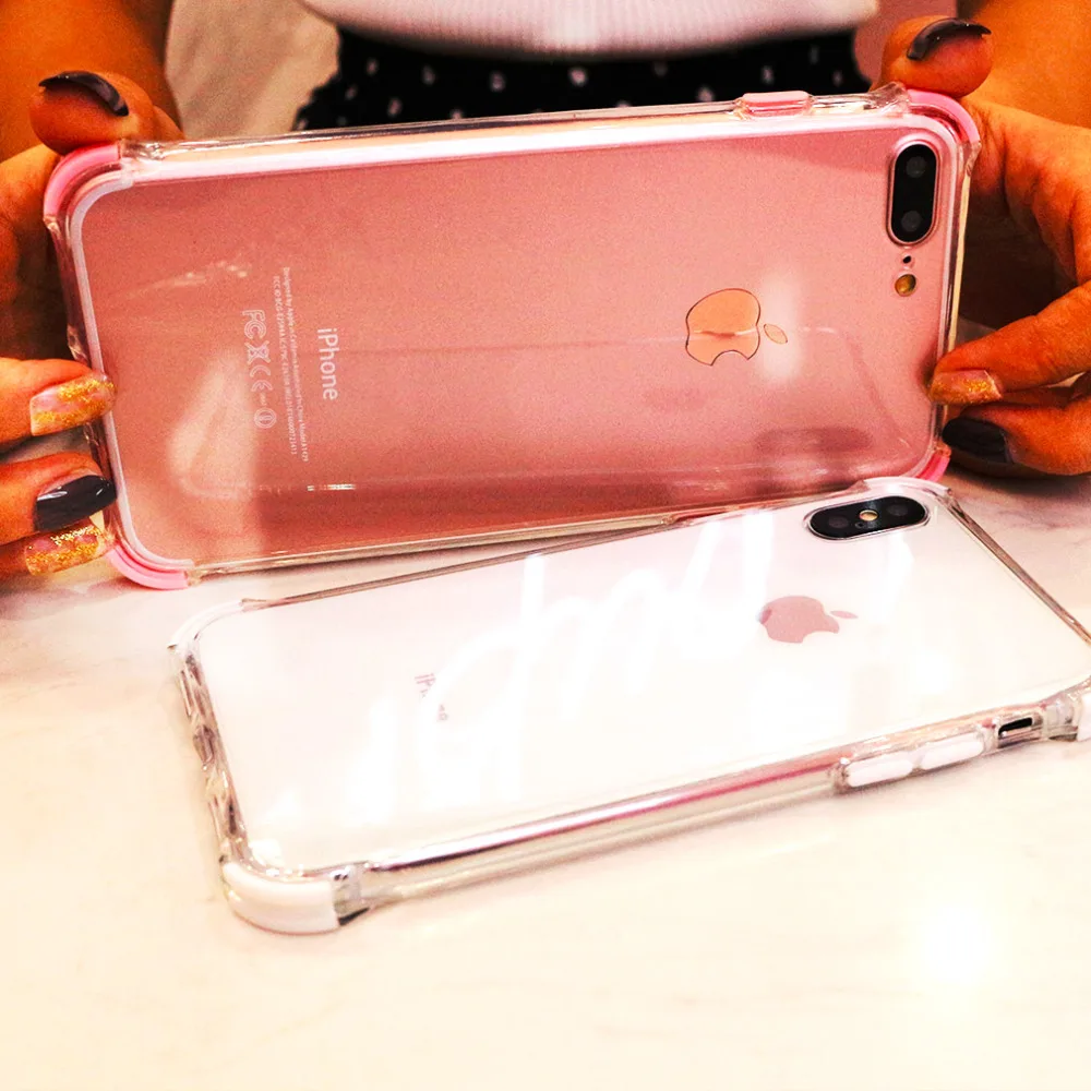 DIY акрил Shookproof чехол для Iphone 7 8 X XR MAX плюс 6 s 5 5S Роскошные Прозрачный кристалл