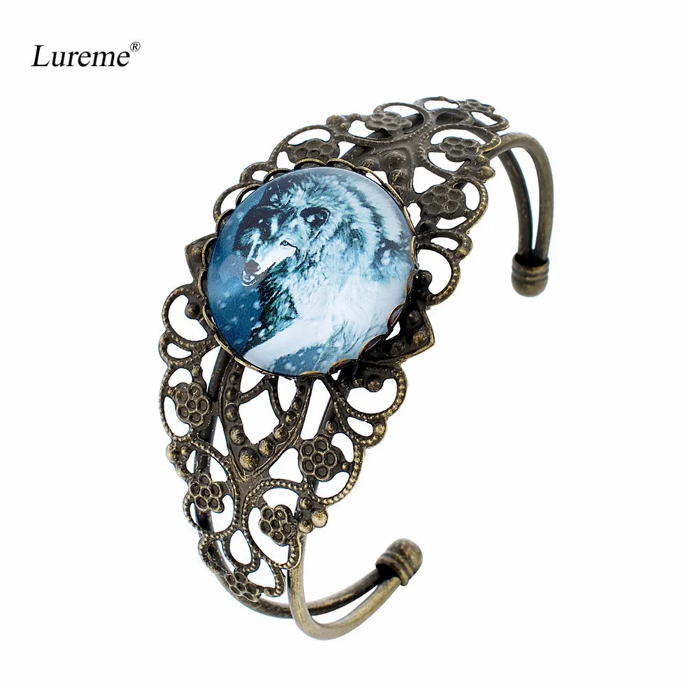 

Женский винтажный браслет Lureme, с цветком волка, из стекла, с драгоценными камнями (bl003423)