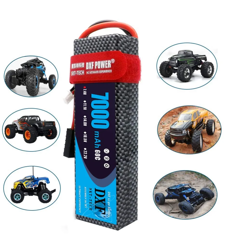 2 шт. DXF 2S 3S 4S 7,4 V 11,1 V 14,8 V 7000 мА/ч, 60C Lipo Батарея RC Запчасти жесткий чехол деканов/T для TRX 4 Багги автомобилей Самолет лодка