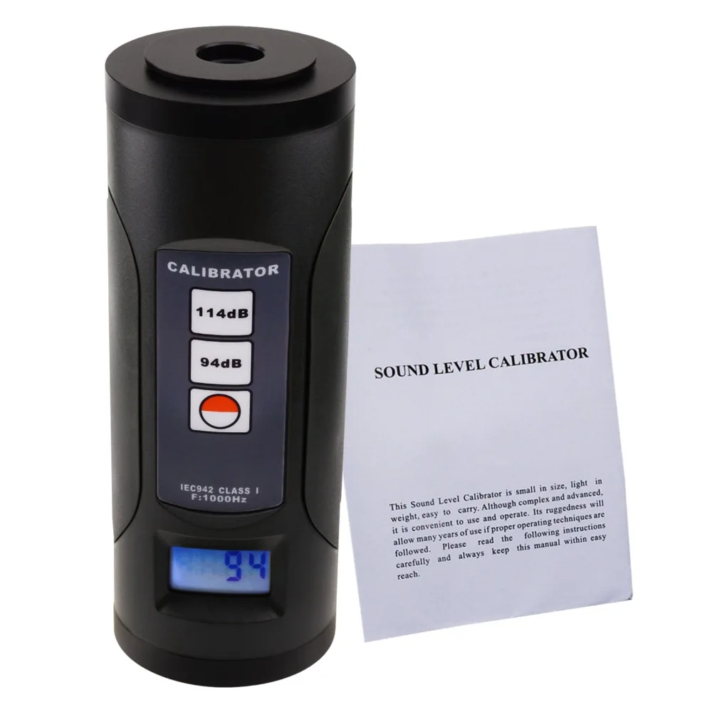 Цифровой измеритель уровня звука калибратор 94dB и 114dB для 1/" и 1" дюймовый микрофон, портативный с подсветкой, калибровочный инструмент