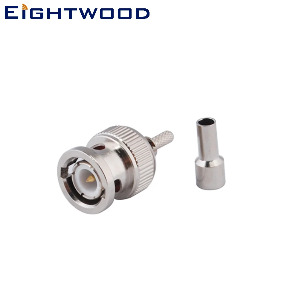 

Eightwood BNC Plug Male Pin RF Coaxial Connector Adapter Crimp RG316 RG174 LMR100 1.13mm Cable for Antenna Telecom Automotive
