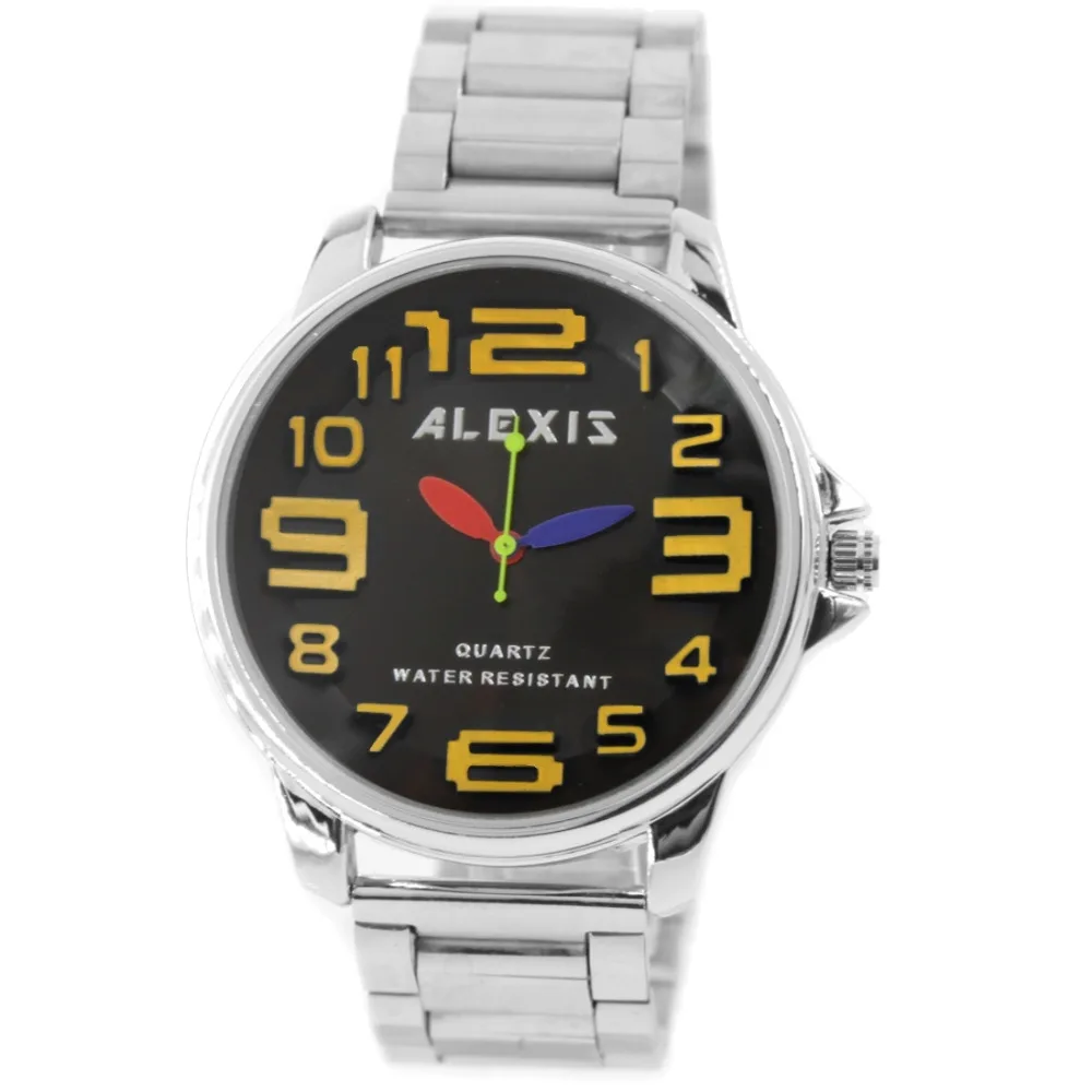 Круглые часы Алексиса белого зеленого желтого оранжевого цветов с японским