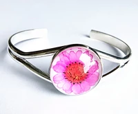 24pcslot mixed 12 colors bule pink purple chrysanthemums and daisies glass bracelets bangle best gift